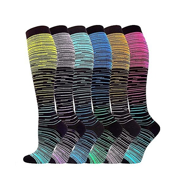 SHYL~JIER Chaussettes de compression ​pour homme et femme 20-25 mmHg Idéal pour le médecin, lallaitement, le fitness, les œd