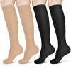 ACWOO Chaussettes de Compression, 2 Paires 15-20 mmHg Bas de Contention pour Femmes et Hommes, Chaussettes de Compression, en