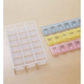 Pilulier hebdomadaire à 21 emplacements pour médicaments, compléments, vitamines et huile de foie de morue – Pilulier de voya