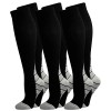 Kuzimua Lot de 3 Paires Chaussettes de Compression Contention pour Hommes et Femmes, pour Running, Sport, Cyclisme, Voyage en