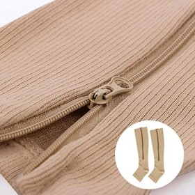 AYNKH chaussettes de compression surdimensionnées 20 - 30 mm Hg avec fermeture à glissière, chaussettes de soutien des orteil