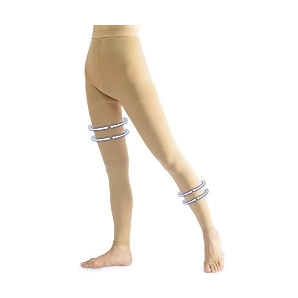 Beister Collant de Contention Femme & Homme Sans Pied Longues, 20-30mmhg Bas de Contention Classe 2 Médicale Soutien Graduel 