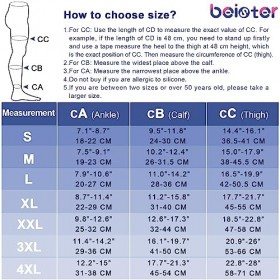 Beister Chaussettes de Compression Femme & Homme Longues, 20-30mmhg Bas de Contention Classe 2 Medicale Orteil Ouvert Soutien