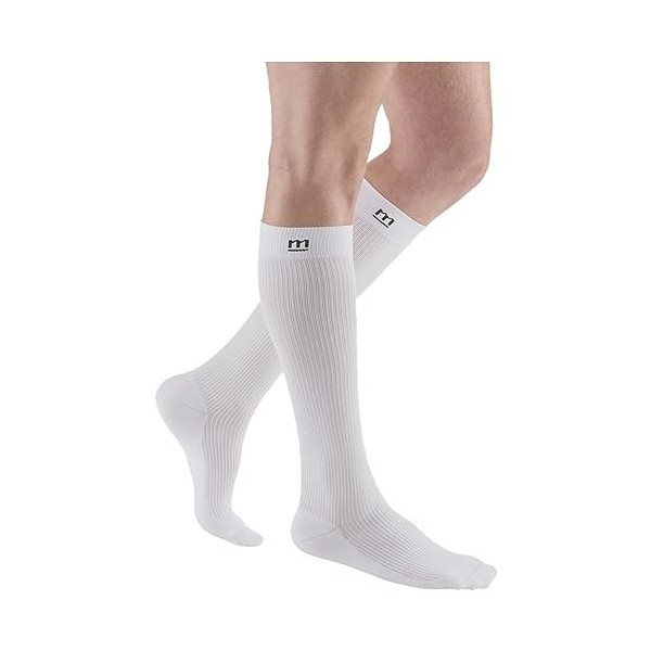 medi mediven active Bas de contention | Chaussettes de compression avec renfort au talon | KKL 1 | Noir | Taille : IV | Point