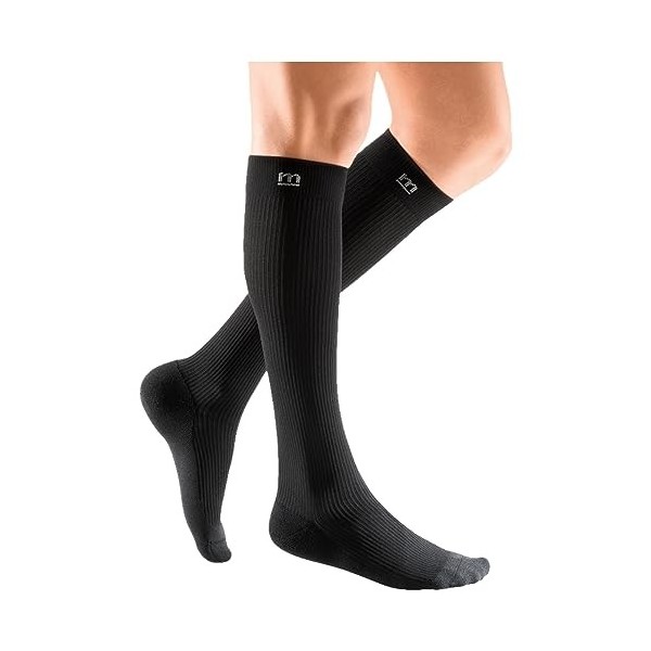 medi mediven active Bas de contention | Chaussettes de compression avec renfort au talon | KKL 1 | Noir | Taille : IV | Point