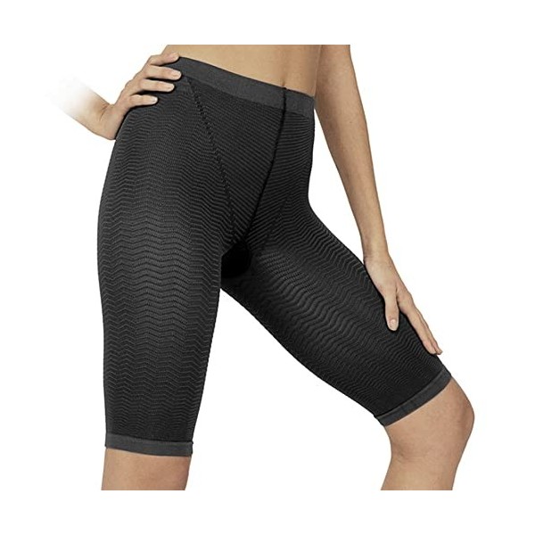 SOLIDEA Bermuda Femme Silver Wave Strong Micro-massant à Compression Graduée Préventive Noir, 46 