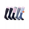 Minfot Lot de 5 paires de bas de contention pour femme en coton bio pour avion, sport, voyage, circulation sanguine, grossess