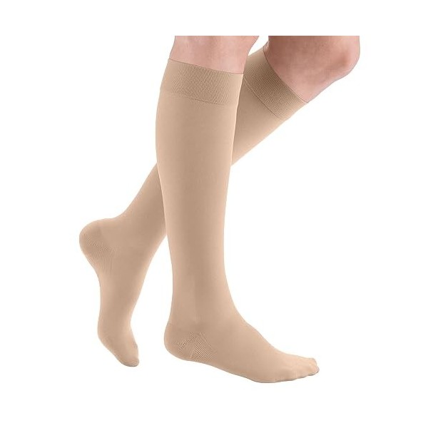 medi Mediven Plus Chaussettes de contention avec dentelle Unisexe CCL2 pour homme et femme, caramel, S courte