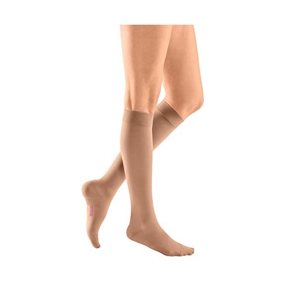 medi Mediven Plus Chaussettes de contention avec dentelle Unisexe CCL2 pour homme et femme, caramel, S courte