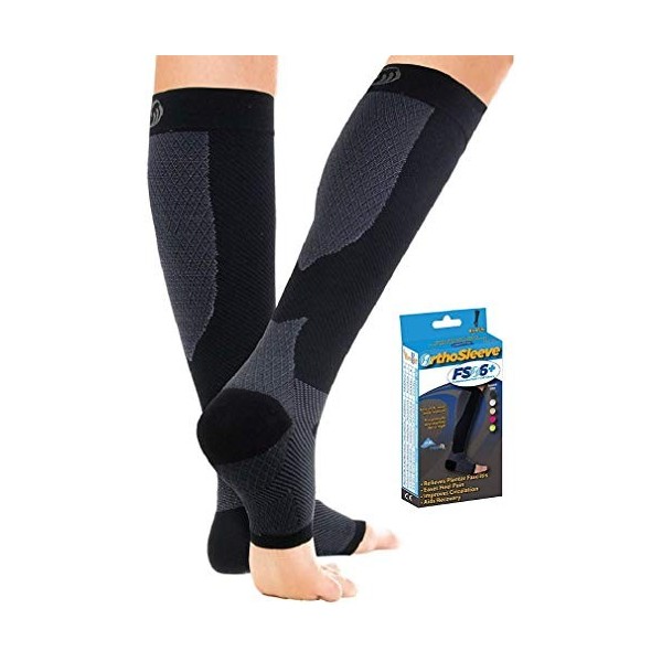 Orthosleeve FS6+ Tout-en-un: Manchon compression mollet & chaussette compression running, Technologie de Compression par 11 Z