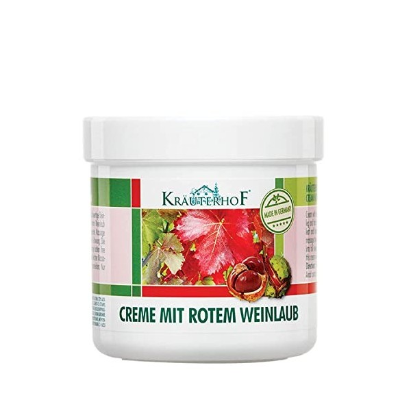 Crème pieds Krauterhof pour varices à base de marrons et de feuilles de vigne rouge