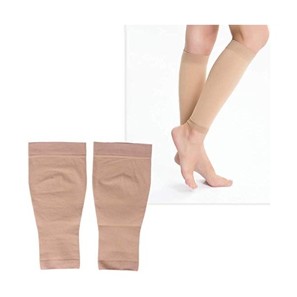 Xrten Chaussettes de Compression Mollet, 1 Paire Chaussette de Contention sans Pieds pour Hommes et Femmes Ultra Légère Élast