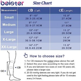 beister Bas De Compression Mollets Homme & Femme, 20-30mmhg Bas De Contention Sans Pied Medical Classe 2 Soutien Graduel, Man