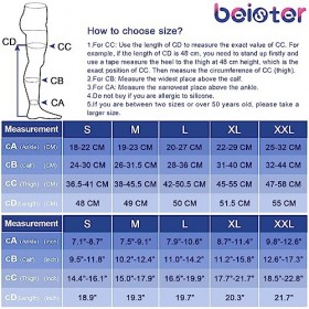 beister Chaussettes de Compression Femme & Homme à bout Fermé Longues, 20-30mmhg Bas de Contention Classe 2 Medicale Soutien 
