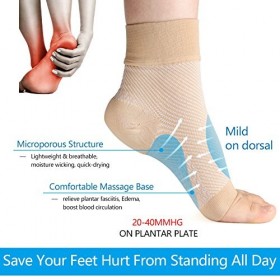 DeWin Compression Chaussettes avec Soutien de la Cheville et de la Voûte Plantaire pour les Hommes, Soulagement Rapide de la 