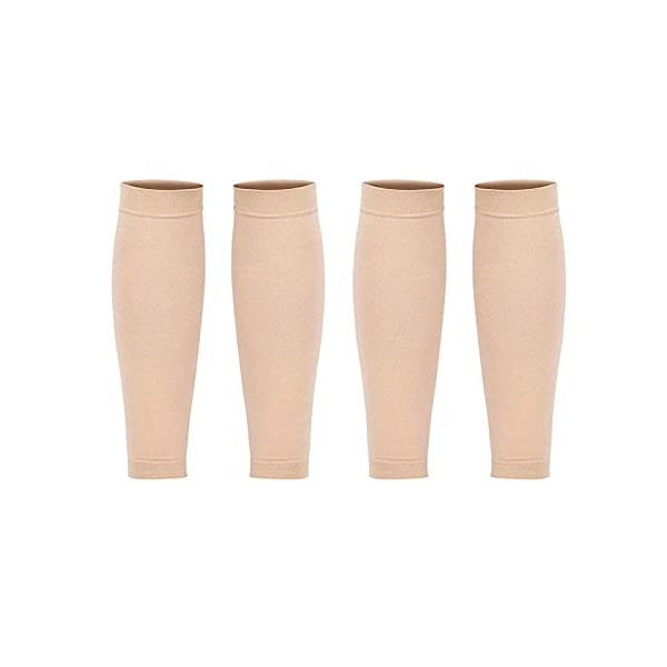 2 Paires Chaussettes de Compression Mollet, Chaussette de Contention sans Pieds, pour Entrepôts Variqueux, Attelle de Tibia, 