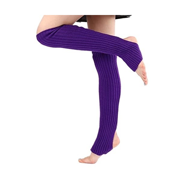 ZYSWCHB Couvre-Jambes de Danse de Yoga Chaussettes de Pied de Ballet de Protection Thermique en Laine tricotée Color : Dark 