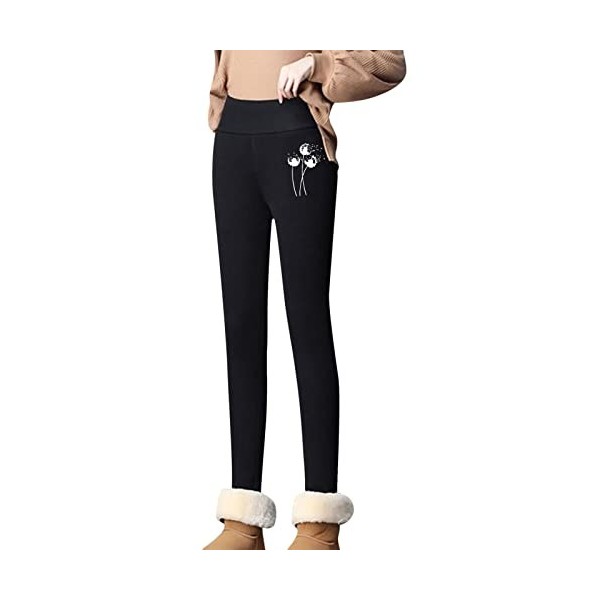 Pantalon blanc pour femme - Avec poches - Pour lhiver - Imprimé décontracté - Legging élastique - Taille haute - Capris - Pa