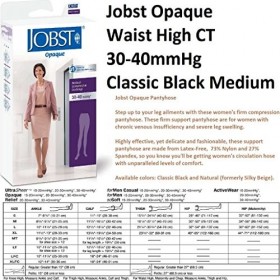 BSN medical 115193 Jobst opaque Tuyau de compression avec bout fermé, taille haute, moyenne, 30 mm – 40 mm Hg Taille, Noir cl