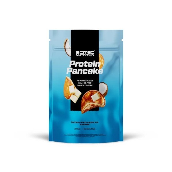 Scitec Nutrition Protein Pancake, Poudre de crêpes à base davoine avec des protéines de lactosérum, de la protéine de lait e
