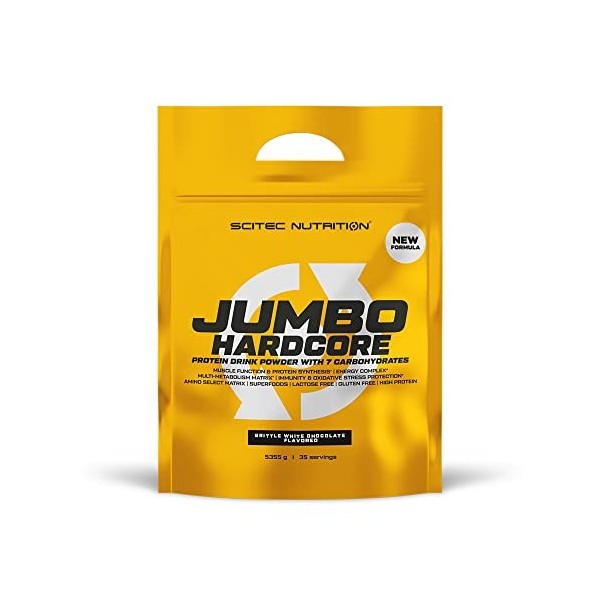 Scitec Nutrition Jumbo Hardcore, Weight Gainer hyperprotéiné avec Amino Select Matrix, Superfoods, Creatine et 7 hydrates de 