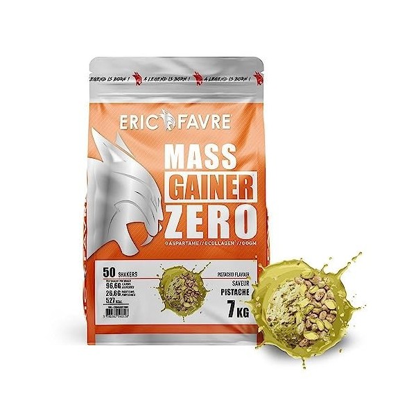 MASS GAINER ZERO +75% Glucides bi-sources, 13% Protéines, Prise de Masse Rapide, Gain de poids et Masse Musculaire - Eric Fav