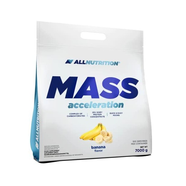 ALLNUTRITION Mass Acceleration Gainer Complément Alimentaire - Poudre de Glucides et de Protéines Animales pour Musculation -