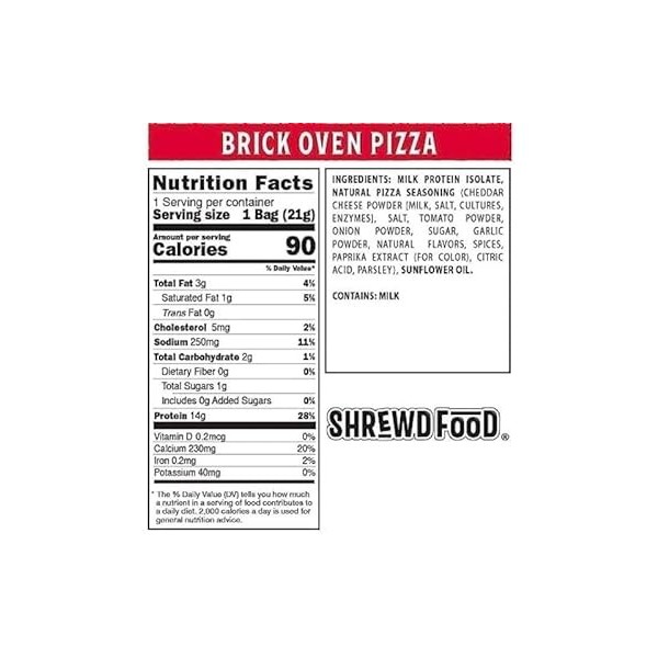 Shrewd Food Brickoven Pizza Protein Puffs 2.25oz-12ct Case