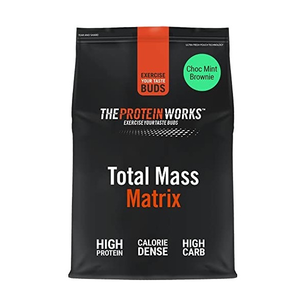 THE PROTEIN WORKS Total Mass Matrix | Gain de Masse | Gain de Poids Riche en Calories | Protéine en Poudre | Brownie Menthe-C