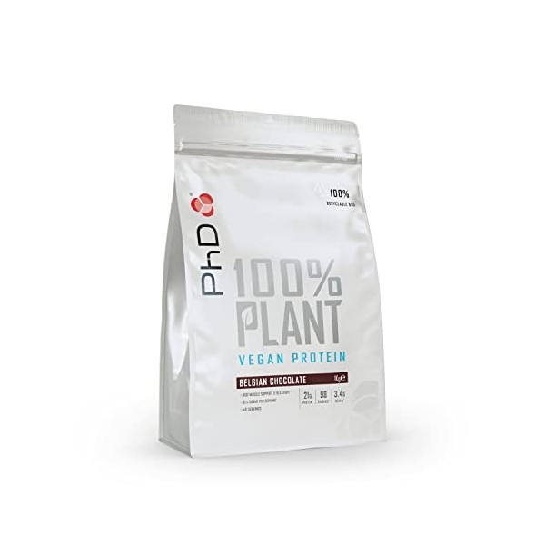 PhD Nutrition, Protéine Vegan pour Musculation et Prise de Masse, Goût Chocolat Belge, 21 g de protéines par portion, 1 kg 4