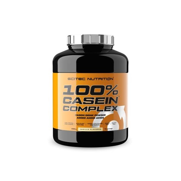 Scitec Nutrition 100% Casein Complex, Complexe de caséine micellaire, 2,35 kg, Vanille