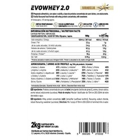 HSN Sports Evowhey&nbsp;–&nbsp;Protéine concentrée de sérum Vanille 2000 gr noir