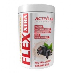 Activlab FLEX Xtra 400g | Cassis | Collagène Type I | Glucosamine | MSM | Vitamine C B6 D | Hyaluronate | Pour les articulati