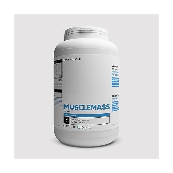 Musclemasse - Hard Gainer | Whey protéine - Maltodextrine - Dextroxe | Prise de masse & Musculation | Nutrimuscle | 1.8 Kg Ch