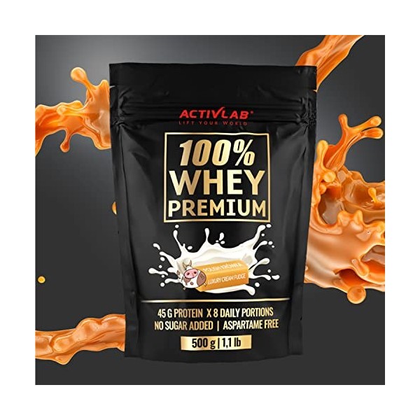 Activlab 100% Whey Premium, 500g, 16 portions x 23G Protéines en poudre | 6,9 G BCAAs | Renforcement musculaire et régénérati