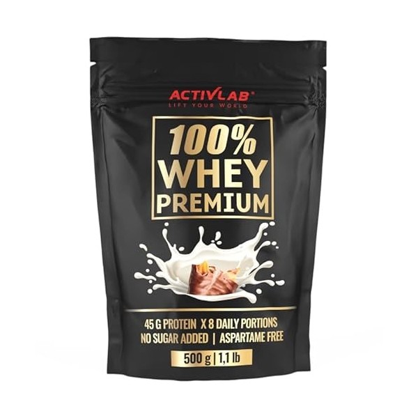 Activlab 100% Whey Premium, 500g, 16 portions x 23G Protéines en poudre | 6.9 G BCAAs | Renforcement musculaire et régénérati