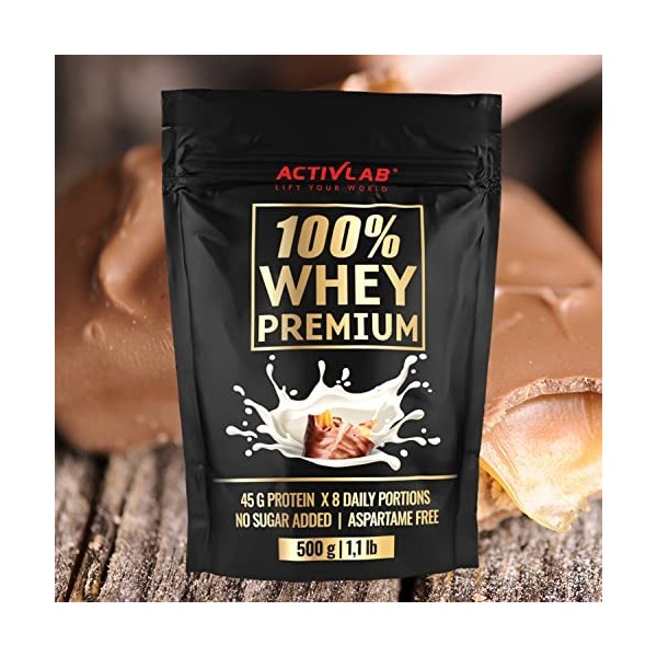 Activlab 100% Whey Premium, 500g, 16 portions x 23G Protéines en poudre | 6.9 G BCAAs | Renforcement musculaire et régénérati