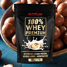 Activlab 100% Whey Premium, 500g, 16 portions x 23G Protéines en poudre | 6.9 G BCAAs | Construction musculaire et régénérati