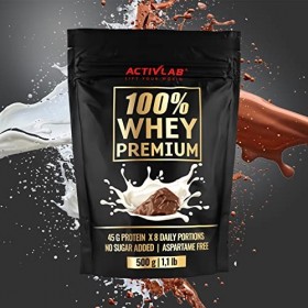 Activlab 100% Whey Premium, 500g, 16 portions x 23G Protéines en poudre | 6.9 G BCAAs | Construction et régénération musculai
