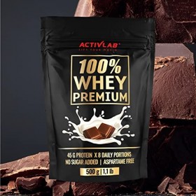 Activlab 100% Whey Premium, 500g, 16 portions x 23G Protéines en poudre | 6.9 G BCAAs | Construction et régénération musculai