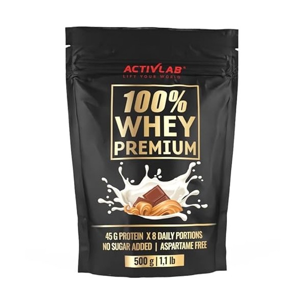 Activlab 100% Whey Premium, 500g, 16 portions x 23G Protéines en poudre, 6,9G BCAA,régénération, Glutamine, Faible teneur en 