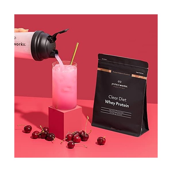 Clear Diet Whey Protein Isolate | Cerise Acidulée Et Pomme | Shake Protéiné Aromatisé, Avec Édulcorant Ajouté | Protein Works