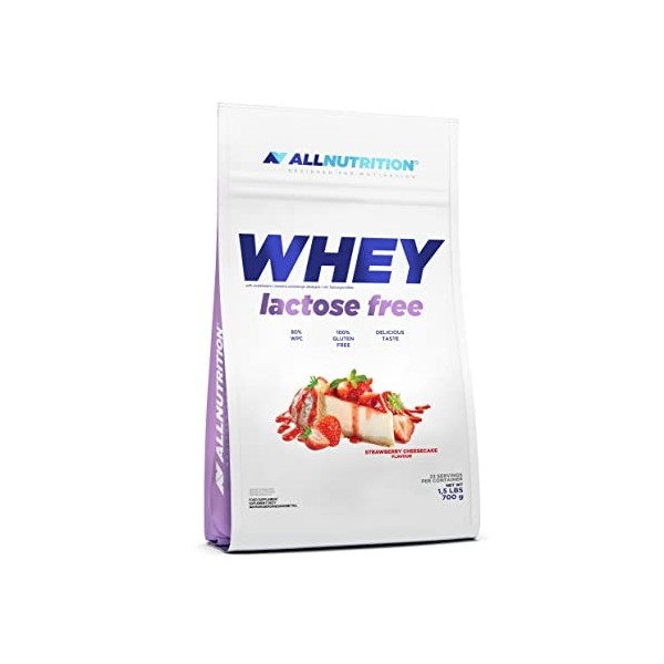 Allnutrition Whey sans lactose, Strawberry Cheesecake - 700 g