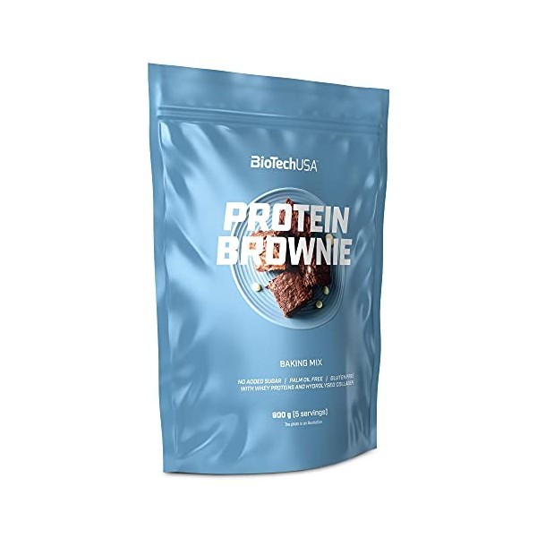 BioTechUSA Protein Brownie, Poudre de base Protein Brownie enrichie en collagène et en protéines de lactosérum, avec édulcora