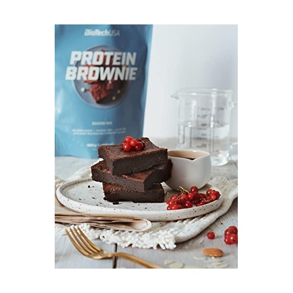 BioTechUSA Protein Brownie, Poudre de base Protein Brownie enrichie en collagène et en protéines de lactosérum, avec édulcora