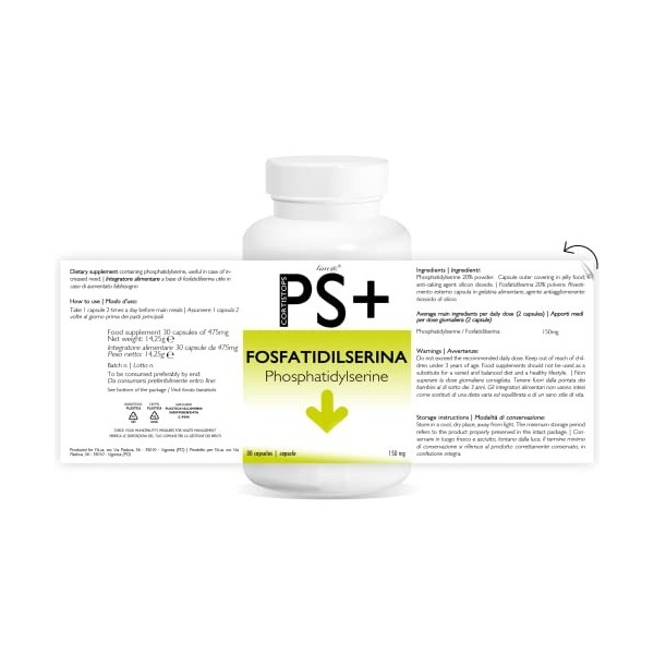 PS+ PHOSPHATIDYLSERIN Line@ 30 capsules excellent pour ceux qui ne réussissent pas à contrôler leur poids et qui souffrent 