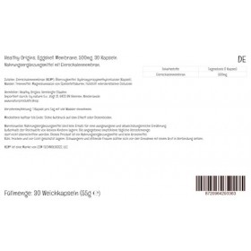 Healthy Origins, Natural Eggshell Membrane Membrane de Coquille dœuf , 500mg, 30 Capsules, Testé en Laboratoire, Sans Glute