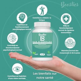 VITAMINE B COMPLEX extra fort, avec toutes les vitamine B B1 B2 B3 B5 B6 B8 Biotine B9 Acide folique et B12 , 365 compri