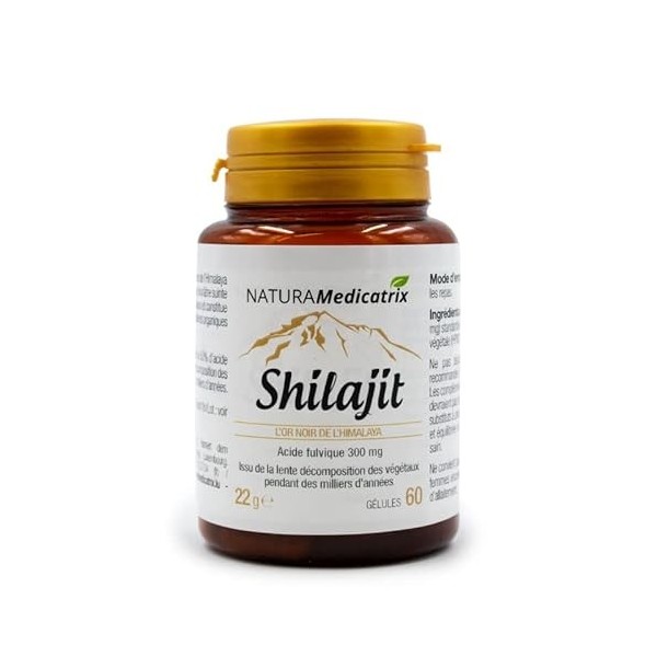 Shilajit - 600 mg de Shilajit standardisé à 50% dacide fulvique 300 mg/2 gélules 