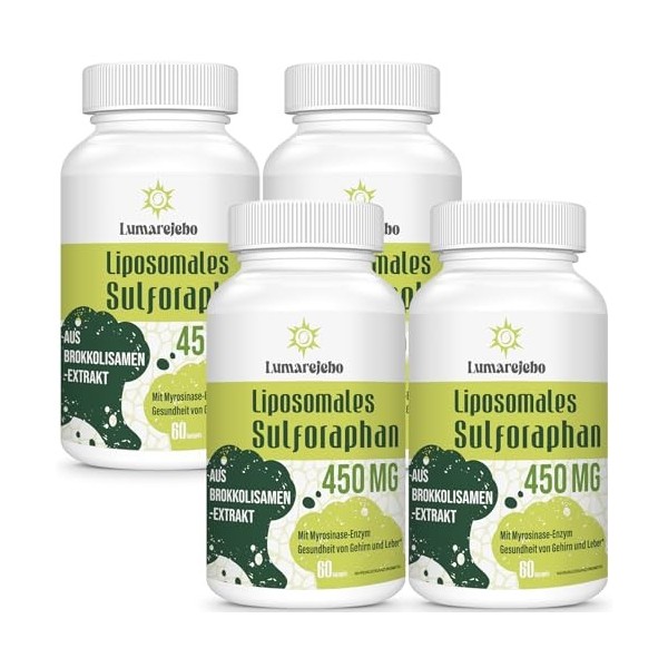 Liposomal Sulforaphane 450mg Softgel, extrait de graines de brocoli, absorption maximale, antioxydant puissant, soutient la s